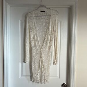 Bette Sung Silk Crochet Vintage Long Sweater